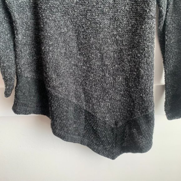 SJS Black & Gray Asymmetrical Cowl Neck Sweater - Picture 6 of 7